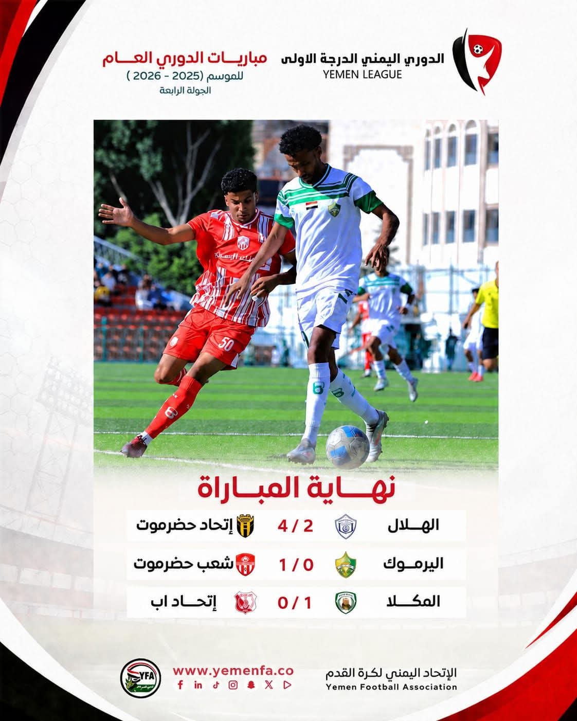 المكلا وشعب حضرموت يواصلان صدارة الدوري اليمني
